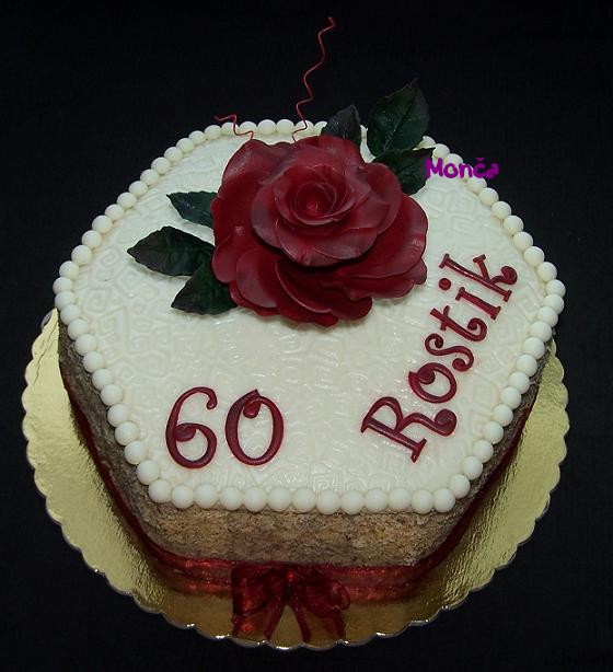 K 60.narozeninám s rudou růží