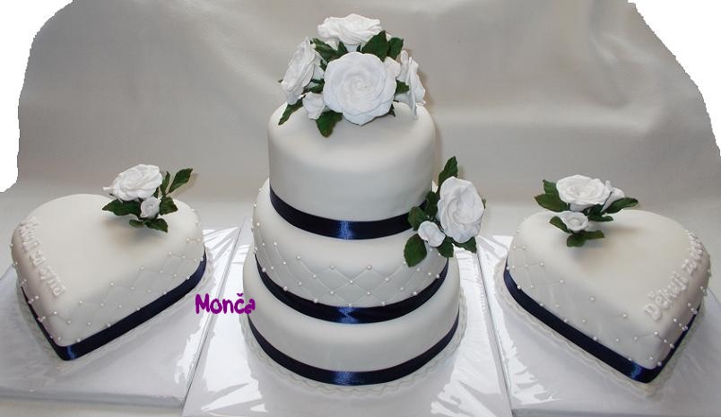 Svatba modrá bílé růže set